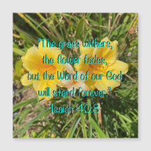 Palabra de Dios Isaías 40:8 Tarjeta magnética