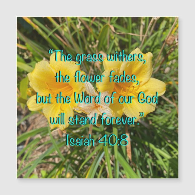 Palabra de Dios Isaías 40:8 Tarjeta magnética (Anverso)