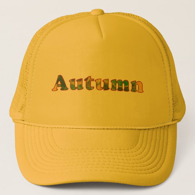 Palabra de otoño en birch deja Gorras de CherylsAr (Anverso)