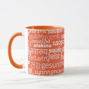 Palabra de varios idiomas de la taza de estado de