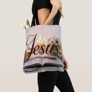 Palabra Jesús en las bolsas de té cristiano