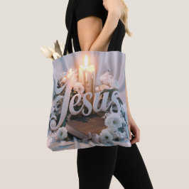 Palabra Jesús en las bolsas de té cristiano