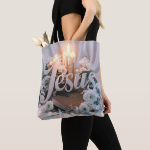 Palabra Jesús en las bolsas de té cristiano