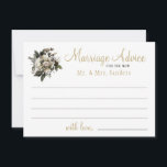 Palabra matrimonial de consejo boda floral de invi<br><div class="desc">peonías de marfil blanco con follaje y hojas haciendo una elegante tarjeta de consejo matrimonial para el nuevo Sr. y la Sra. Suitable para bodas con temática floral de invierno.</div>