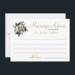 Palabra matrimonial de consejo boda floral de invi<br><div class="desc">peonías de marfil blanco con follaje y hojas haciendo una elegante tarjeta de consejo matrimonial para el nuevo Sr. y la Sra. Suitable para bodas con temática floral de invierno.</div>
