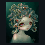 Palabra Medusa ART IMPRESIÓN surrealismo pop arte<br><div class="desc">De mi programa en solitario "Mitos y Sirenas" en la Galería Pop de Dowtown aquí está "Pale Medusa". Mi objetivo en esta pintura era mostrar algo un poco horrible y espeluznante como hermoso. Mantuve esta pieza mayormente monocromática, como si fueran serpientes albinas - con un toque de oro y rosa....</div>