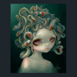 Palabra Medusa ART IMPRESIÓN surrealismo pop arte<br><div class="desc">De mi programa en solitario "Mitos y Sirenas" en la Galería Pop de Dowtown aquí está "Pale Medusa". Mi objetivo en esta pintura era mostrar algo un poco horrible y espeluznante como hermoso. Mantuve esta pieza mayormente monocromática, como si fueran serpientes albinas - con un toque de oro y rosa....</div>
