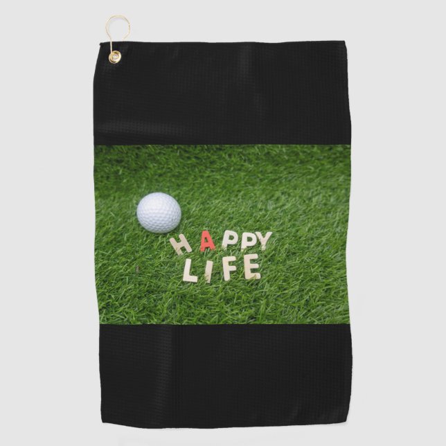 Palabra Vida feliz para toalla de golf (Anverso)