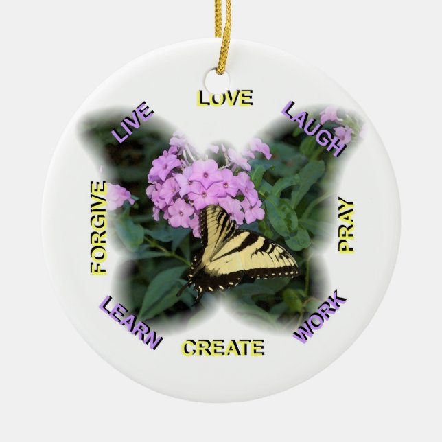 Palabras a vivir por el ornamento o el colgante (Frente)