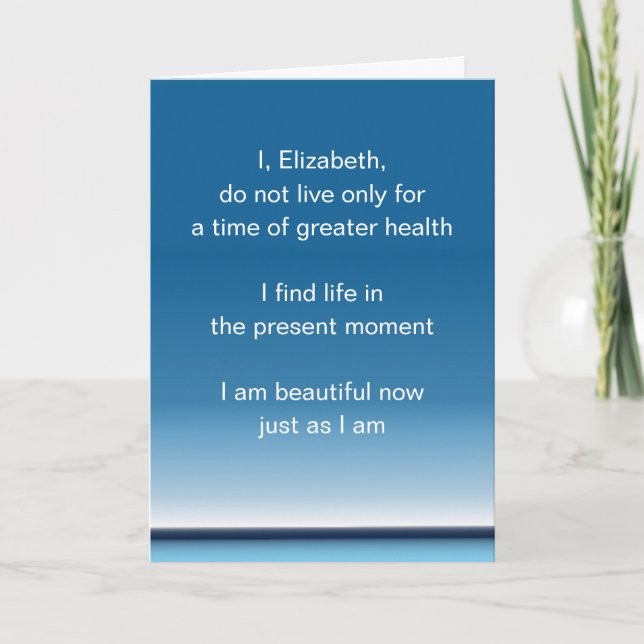 Palabras de aliento mejoran o tarjeta de cáncer (Anverso)