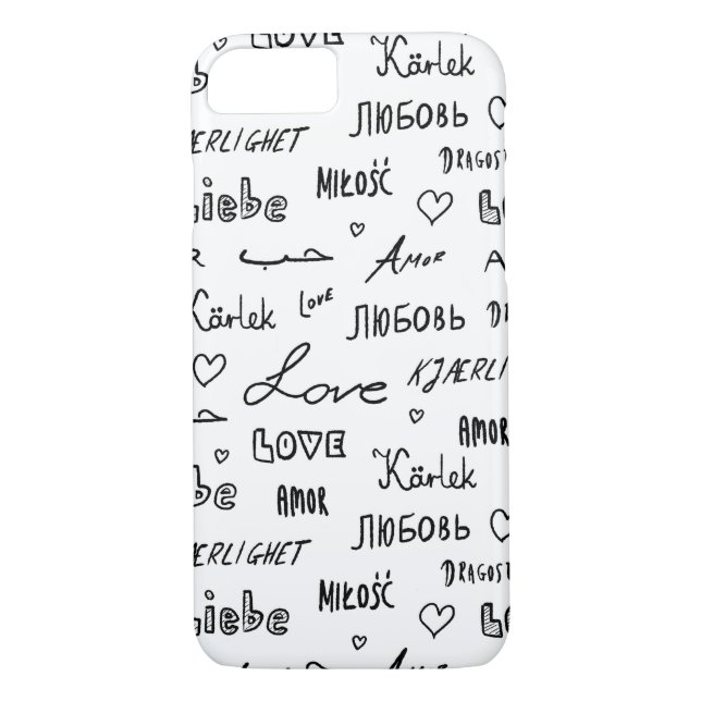 Palabras de amor funda de doodle escrito a mano pa (Reverso)