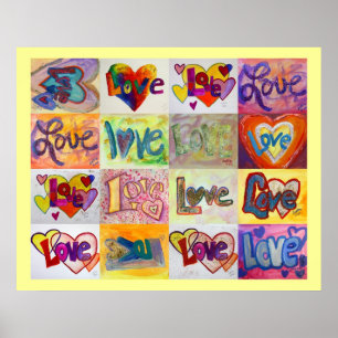 Palabras de amor Pinturas de arte XOXO Poster de a