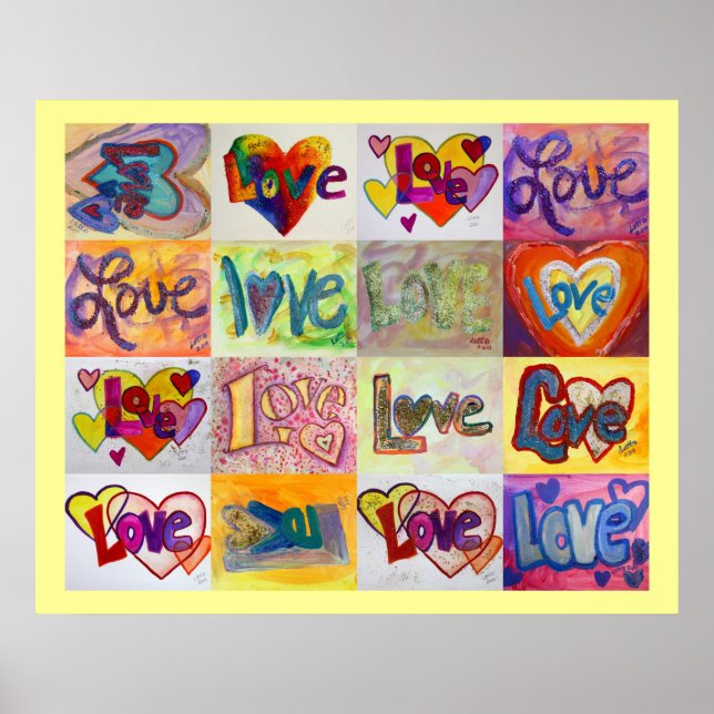 Palabras de amor Pinturas de arte XOXO Poster de a (Frente)
