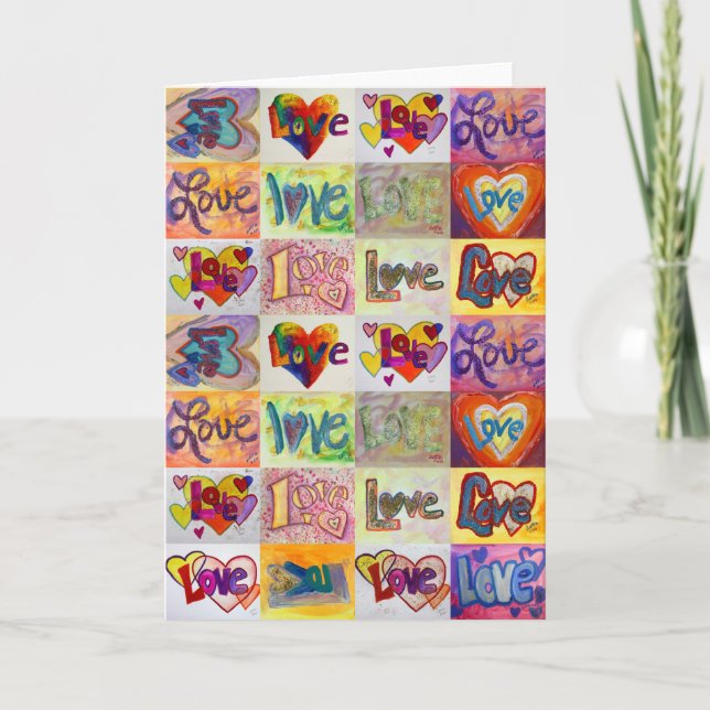 Palabras de amor Tarjeta de bienvenida de arte XOX (Anverso)