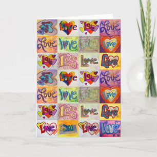 Palabras de amor Tarjeta de bienvenida de arte XOX