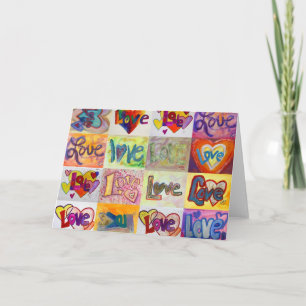 Palabras de amor Tarjeta de bienvenida de arte XOX