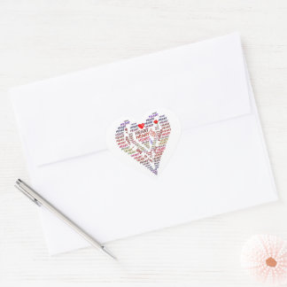 Palabras de corazón sobre Pegatinas del corazón