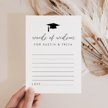 Palabras de graduación conjunta de tarjetas de sab