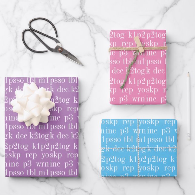 PALABRAS DE KNITING Papel de ajuste de hojas plana (Anverso)