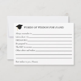 Palabras de Sabiduría para el Graduado - Tarjeta d