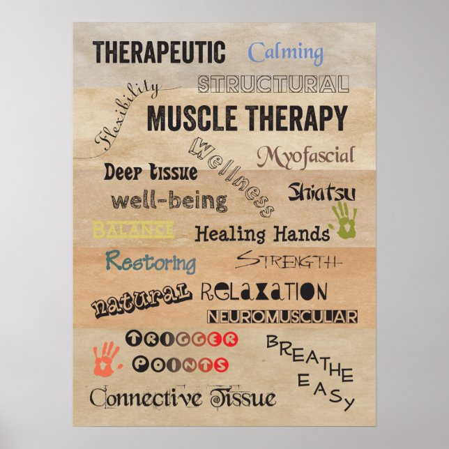 Palabras de Terapia Muscular Arte Poster (Frente)