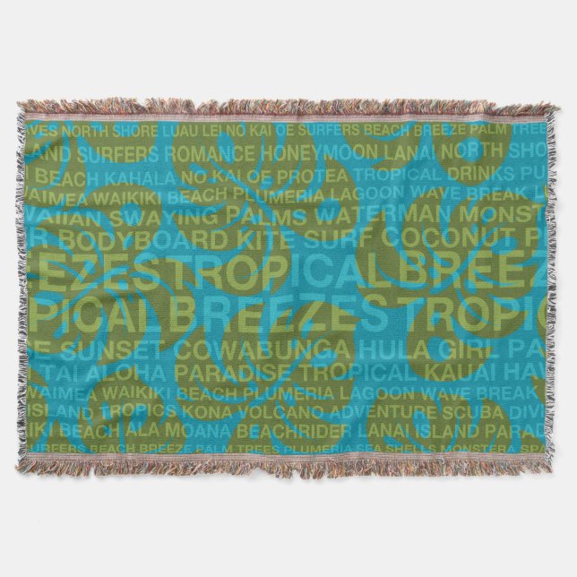 Palabras de verano: manta tropical y de hoja de mo (Anverso)