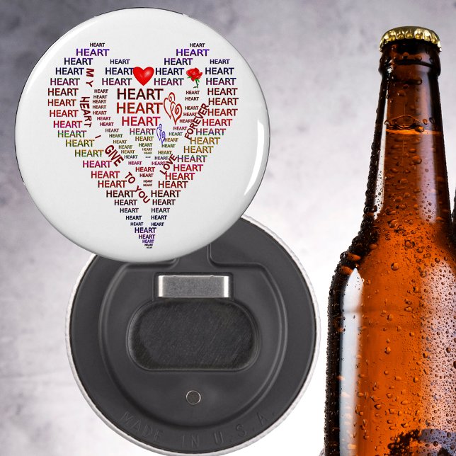 Palabras del abridor de botellas de corazón (Words of Heart Bottle Opener)