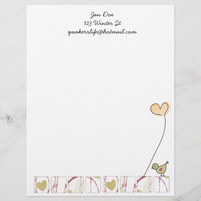 Palabras del papel con membrete de la esperanza (Anverso)