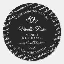 Palabras en blanco y negro Etiquetas de productos 