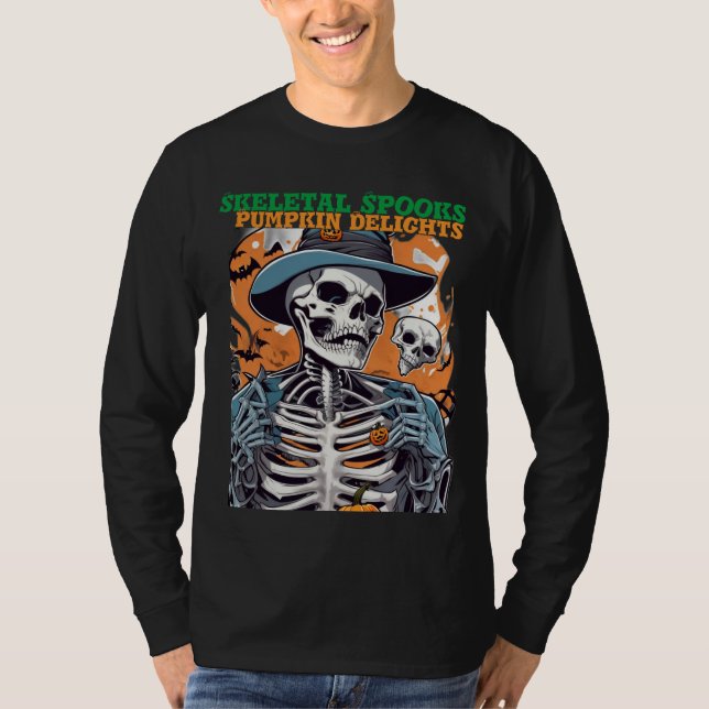Palabras esqueléticas, calabaza deslumbra camiseta (Anverso)