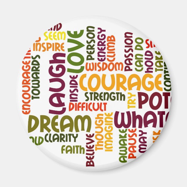 Palabras motivacionales #1 imán de nevera (Frente)