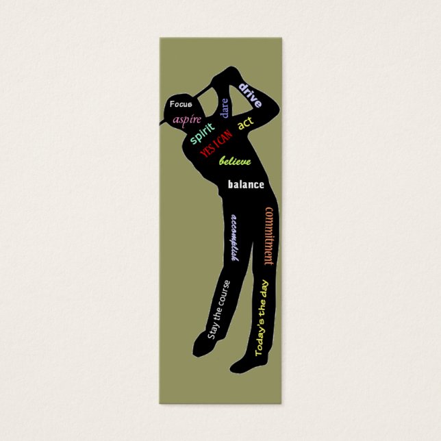 Palabras motivacionales del golf, Marca del libro  (Frente)
