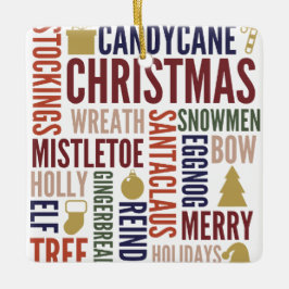 Palabras navidades Ornamento cerámico de vacacione