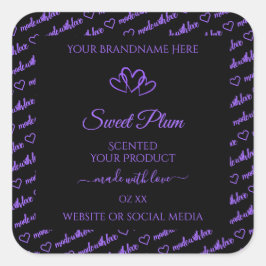 Palabras negras y púrpuras Nube Etiquetas de produ