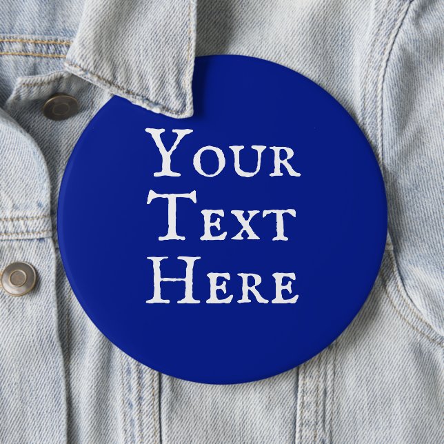 Palabras personalizadas Botón Pin-On azul oscuro (In situ)