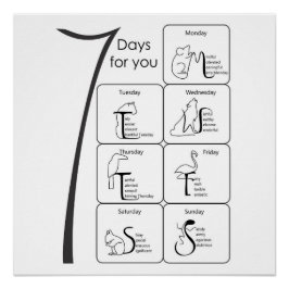 palabras positivas para su poster de 7 días