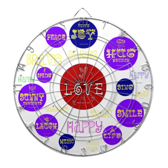 Palabras positivas - tablero de dardo de encargo (Frente)