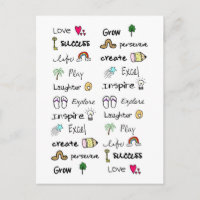 Palabras positivas Tarjetas postales