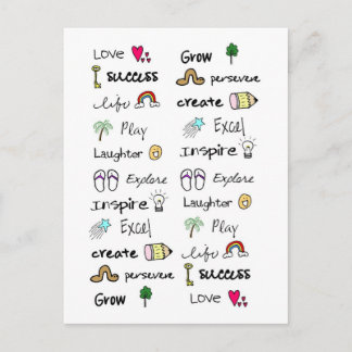 Palabras positivas Tarjetas postales