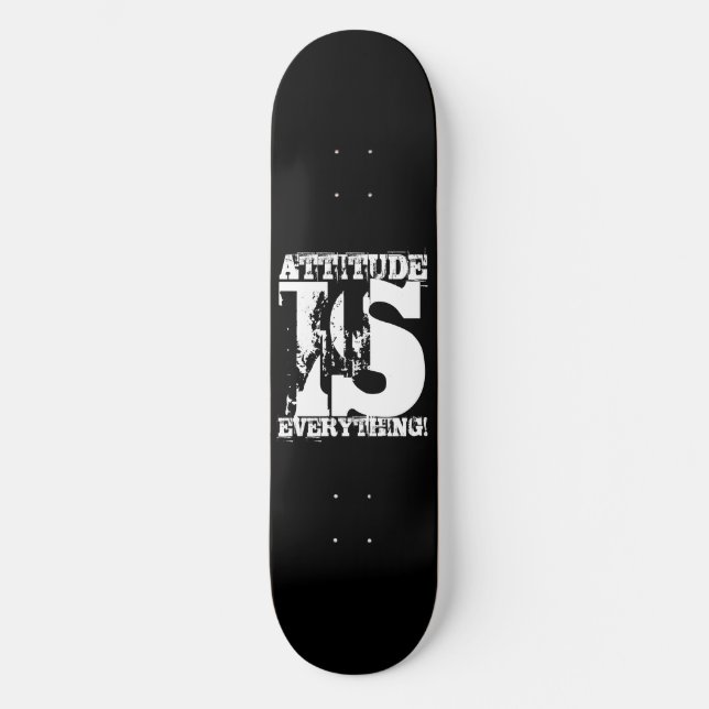 PALABRAS POSTIVAS EN blanco negro para skateboard (Anverso)