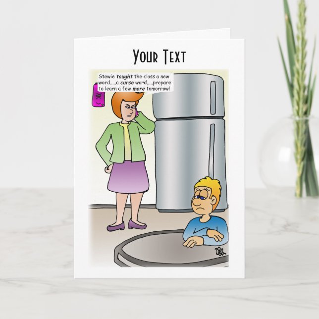 Palabras traviesas tarjeta de felicitación doblada (Anverso)