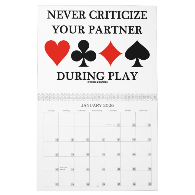 Palabras y calendario de los truismos 2012 del (Jan 2026)