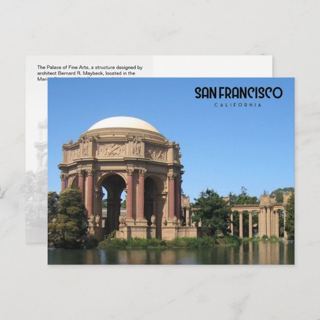 Palacio de Bellas Artes, CA - postal (Anverso / Reverso)