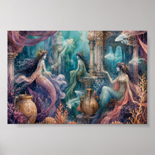 Palacio Subacuático de Sirena Gótica Arte Whimsigo