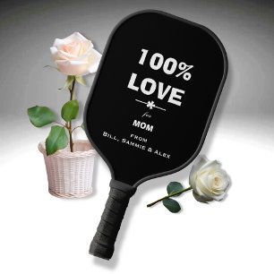 Palas De Pickleball '100% AMOR para Mamá' de Names on Cool B & W