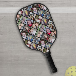 Palas De Pickleball 12 Collage de fotos en patrón de diamante - negro