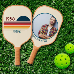 Palas De Pickleball 1985 40 cumpleaños foto Personalizado de la franja