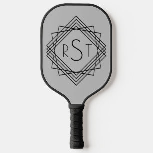 Palas De Pickleball 3 Letra monográfica inicial líneas geométricas clá