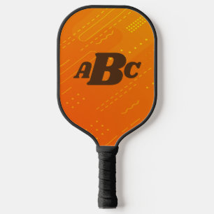 Palas De Pickleball 3 Letra monograma inicial Naranja Amarillo graduad