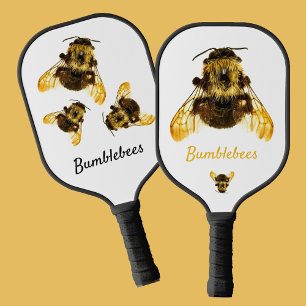 Palas De Pickleball abejorros Fotográficos Amarillo Negro y Blanco
